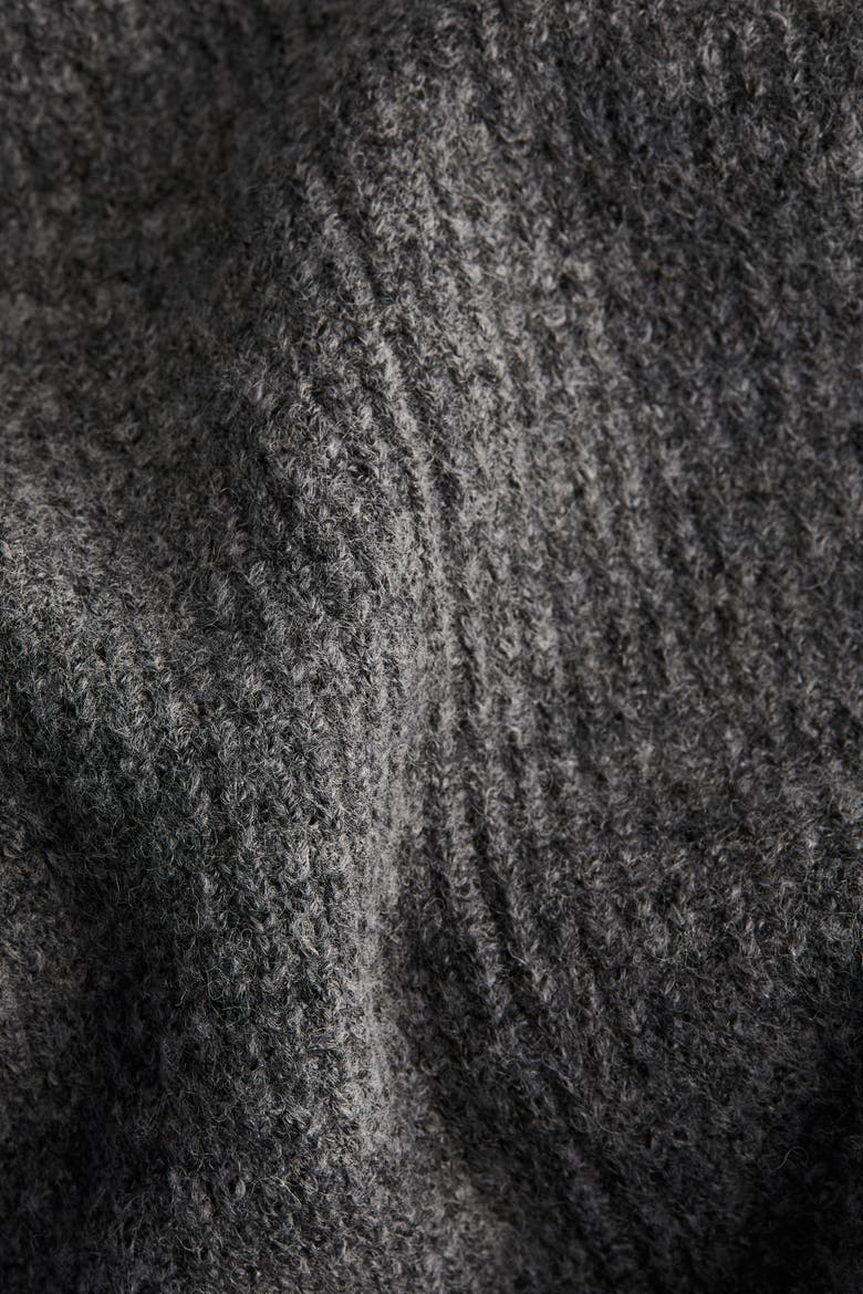 Rib-knit Peplum Top, Alternate, color, Dark gray