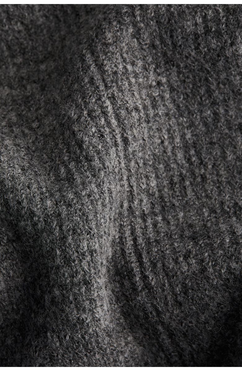 H&M Rib-knit Peplum Top, Alternate, color, Dark Gray