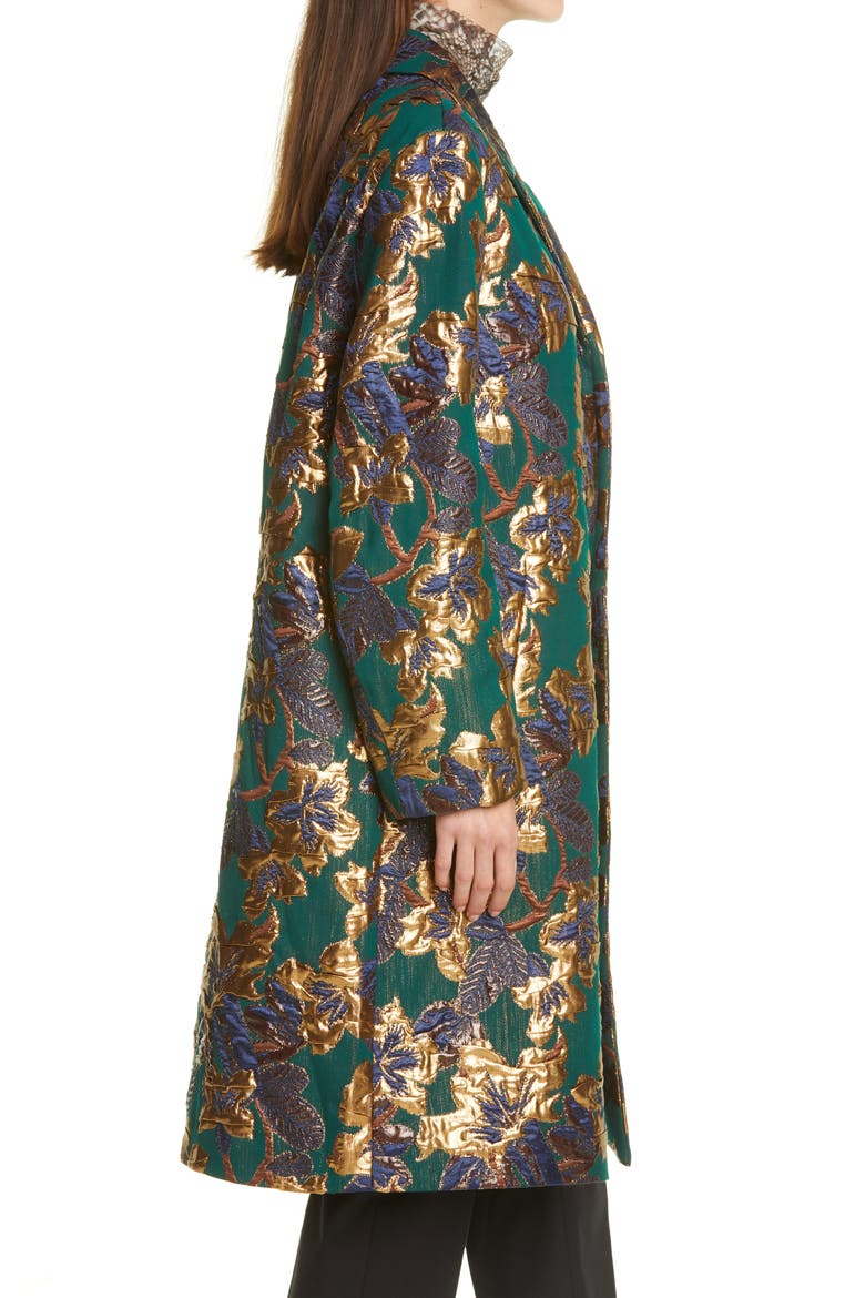 Rolta Matelassé Three-Quarter Coat, Alternate, color, BOTTLE