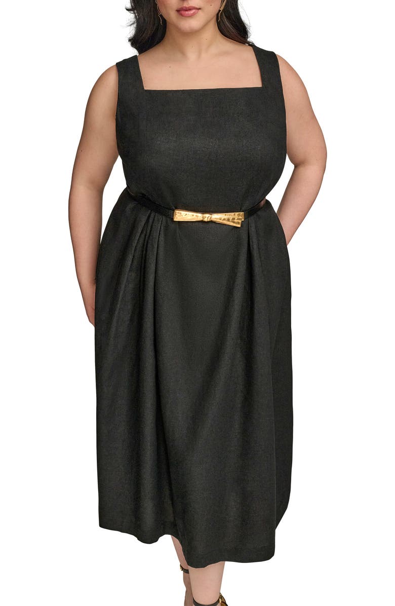 DONNA KARAN Sleeveless Linen Blend Maxi Dress, Alternate, color, 