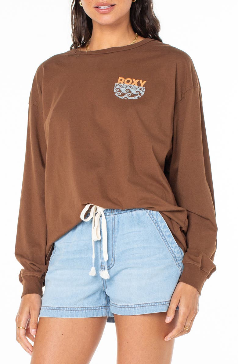 Roxy Chasing Sunsets Cotton Graphic T-Shirt, Main, color, Tiramisu