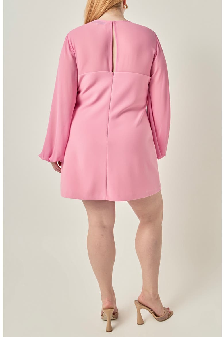 Mixed Media Minidress, Alternate, color, PINK