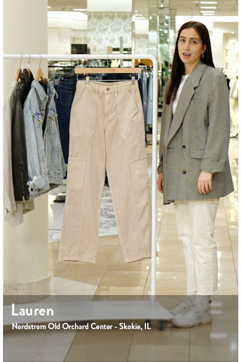 High Waist Straight Leg Cargo Jeans video