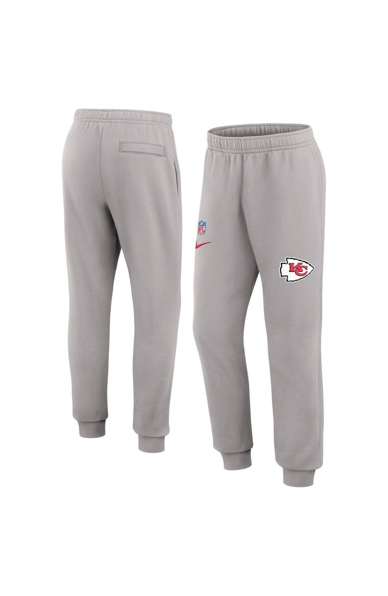 Nike Men's Nike Gray Kansas City Chiefs 2023 Sideline Club Jogger Pants, Main, color,