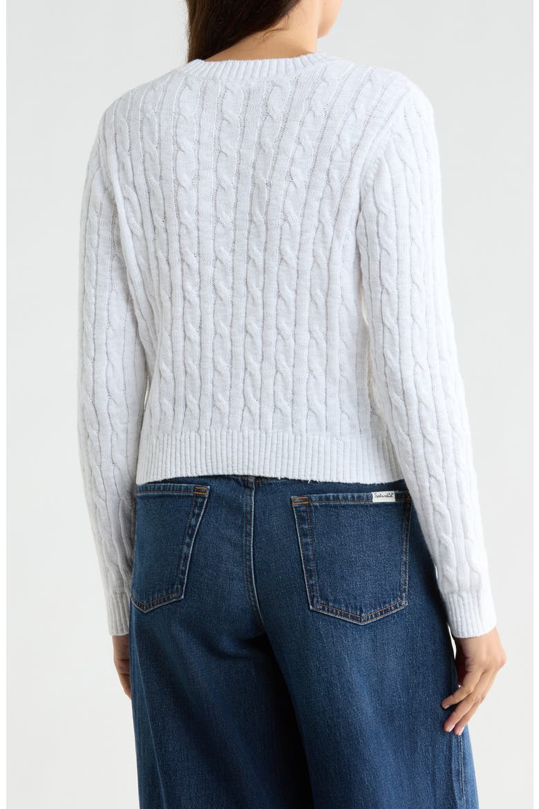 Brooks Cotton Cable Cardigan, Alternate, color, WHITE