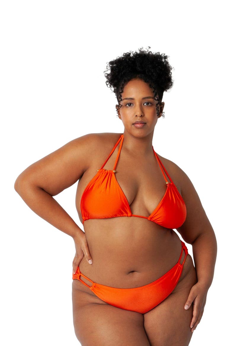 Bianca Bikini Swimsuit Top, Main, color, Tangerine