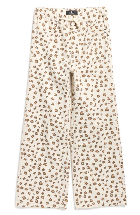 Kids' Leopard Wide Leg Jeans (Big Kid)