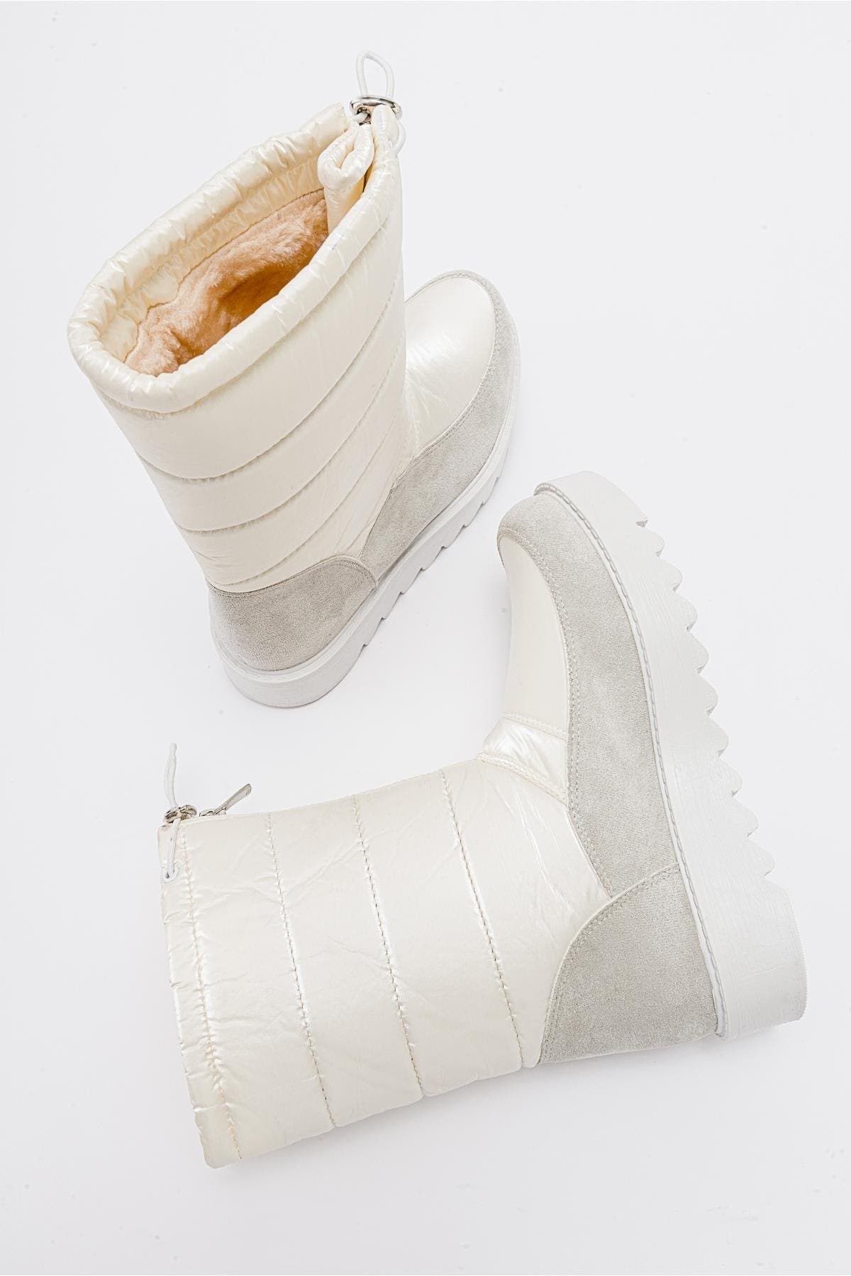 Vay Zip Snow Boot, Alternate, color, White Faux Leather