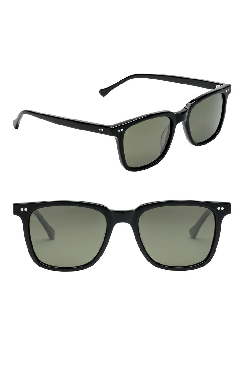 Birch 53mm Polarized Square Sunglasses, Main, color, GLOSS BLACK/ GREY