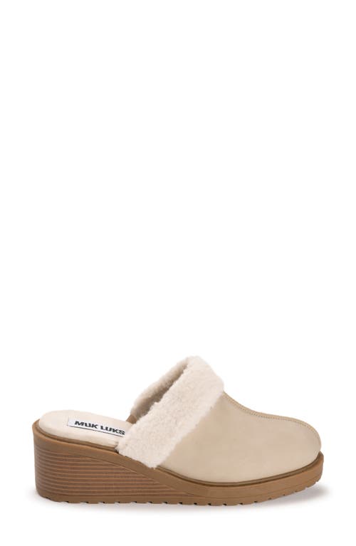 Muk Luks Sophia Faux Fur Trim Mule In Brown