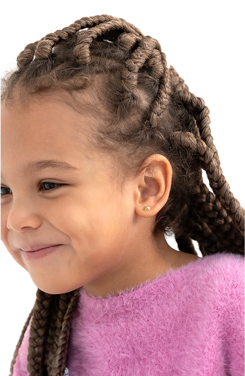 In Season Jewelry 14k Dainty Pyramid Earrings, Alternate, color, 