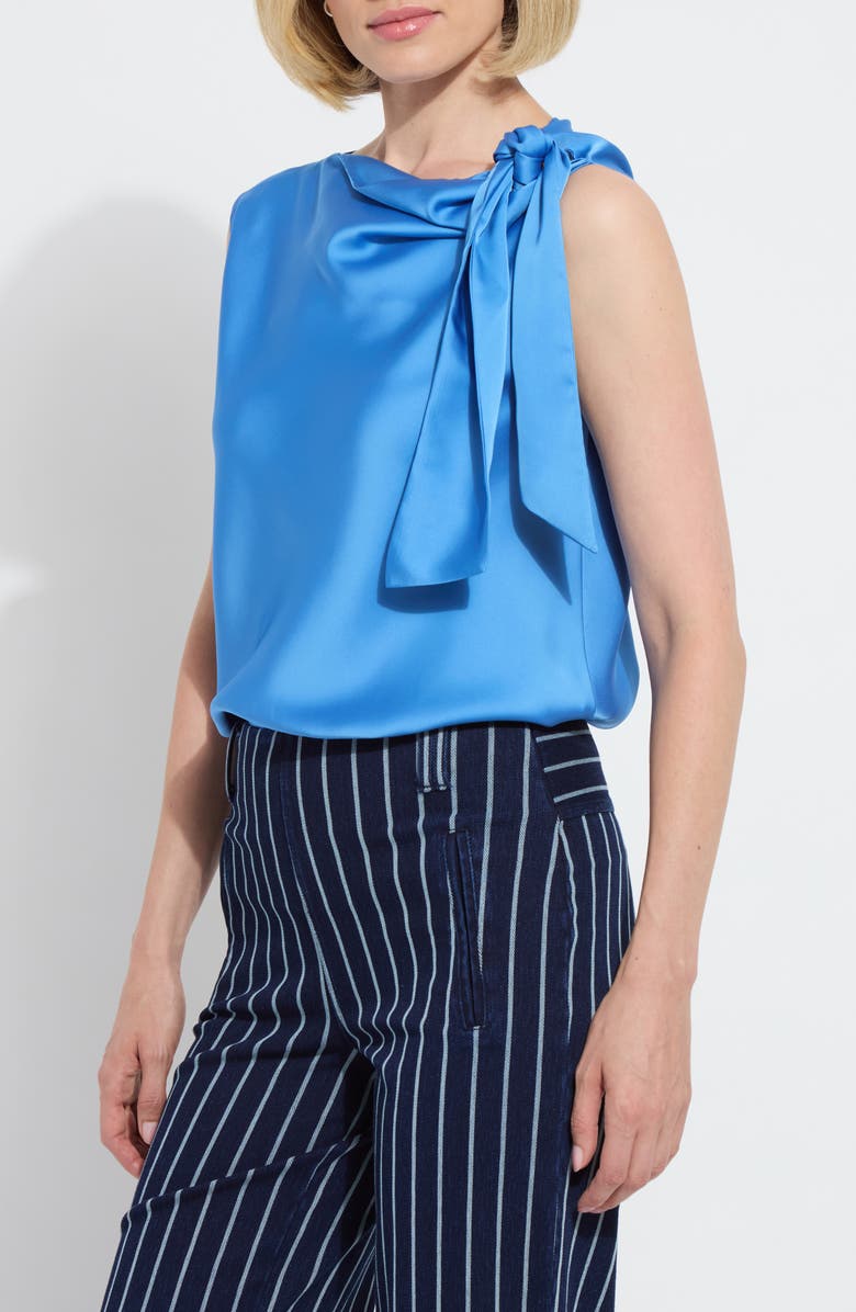 Lysse Zulena Tie Neck Top, Alternate, color, Chic Blue