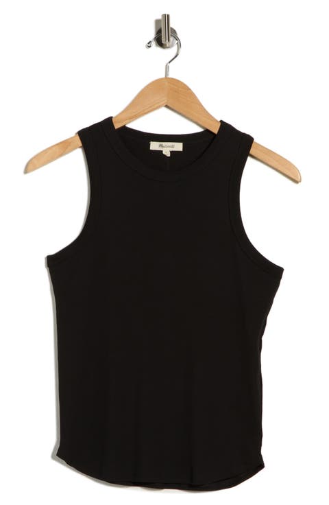 Ribbed Stretch Cotton Cutaway Tank