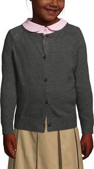 Lands' End School Uniform Girls Cotton Modal Cardigan Sweater