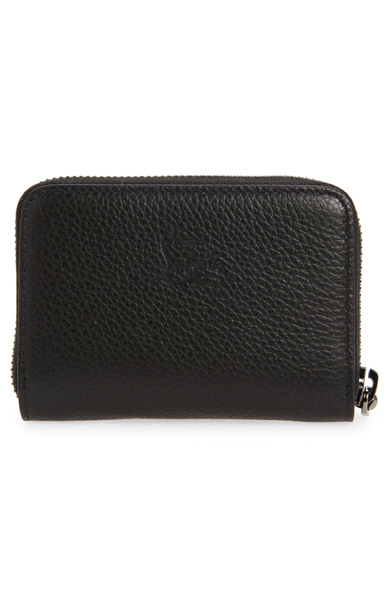 Christian Louboutin Panettone Leather Coin Purse, Alternate, color, Black/ Ultrablack