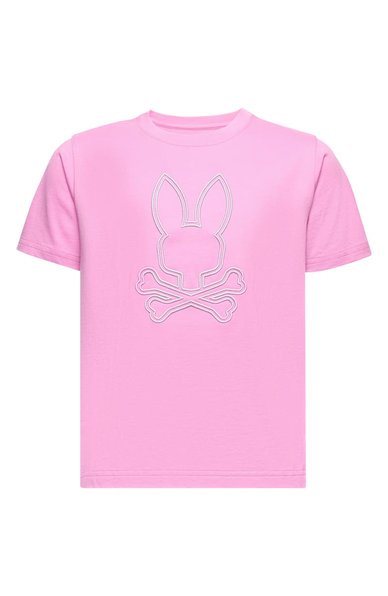 Psycho Bunny Kids' Durango Embroidered Cotton Graphic T-Shirt, Main, color, Opera Mauve