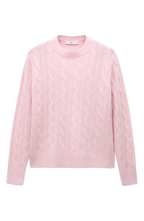 Mango Cable Stitch Wool Sweater In Pink