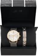 Jones New York Two-Tone Mesh Strap Watch & Bracelet Set, 42mm x 48mm