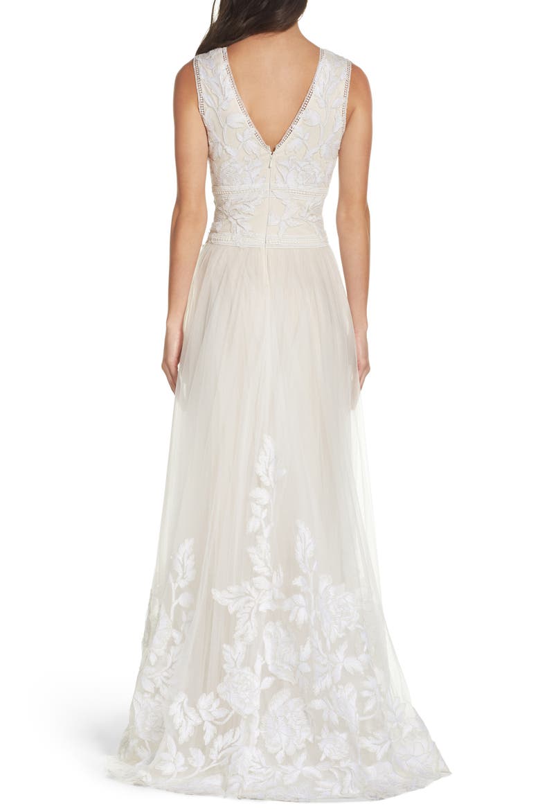 Tulle Lace A-Line Gown, Alternate, color, IVORY/ PETAL
