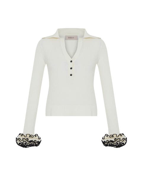 Nomia Ruffle Sleeve Johnny Sweater