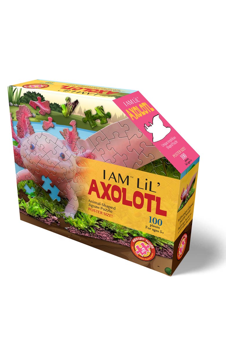 Madd Capp I Am Lil Axolotl 100 Piece Animal Shaped Puzzle, Main, color,