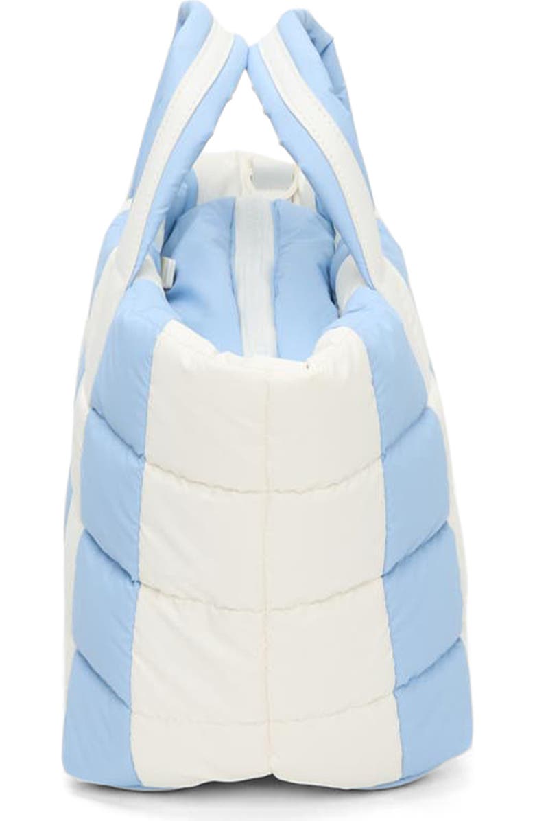 VeeCollective Small Porter Colorblock Recycled Nylon Tote, Alternate, color, Cerulean - Marshmallow Stripes