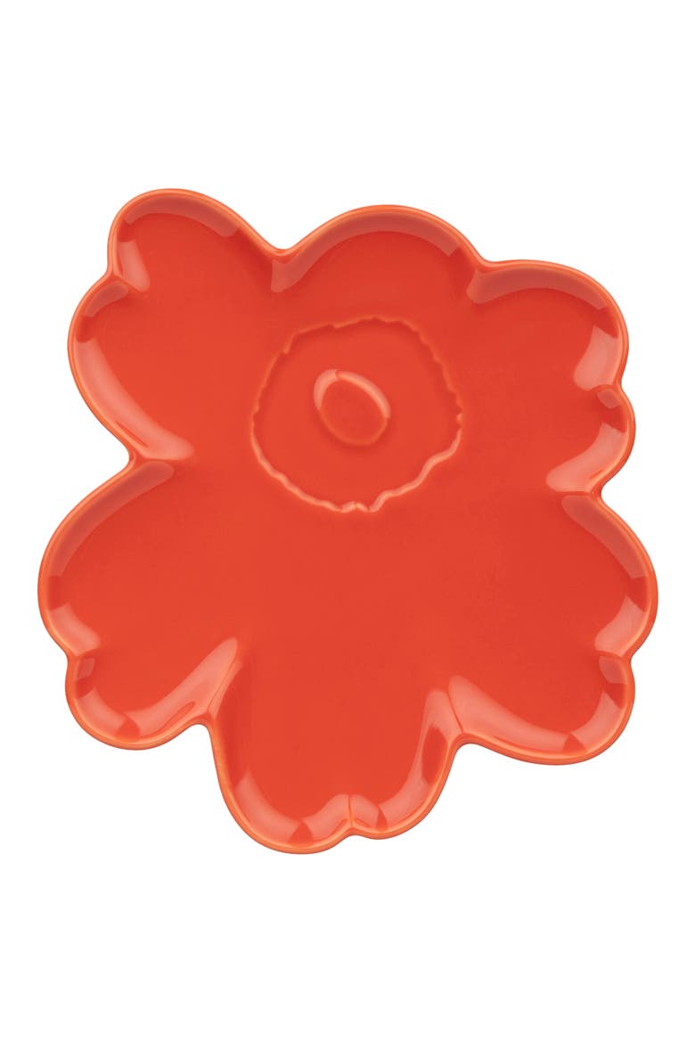 Unikko Flower Shape Plate, Main, color, ORANGE