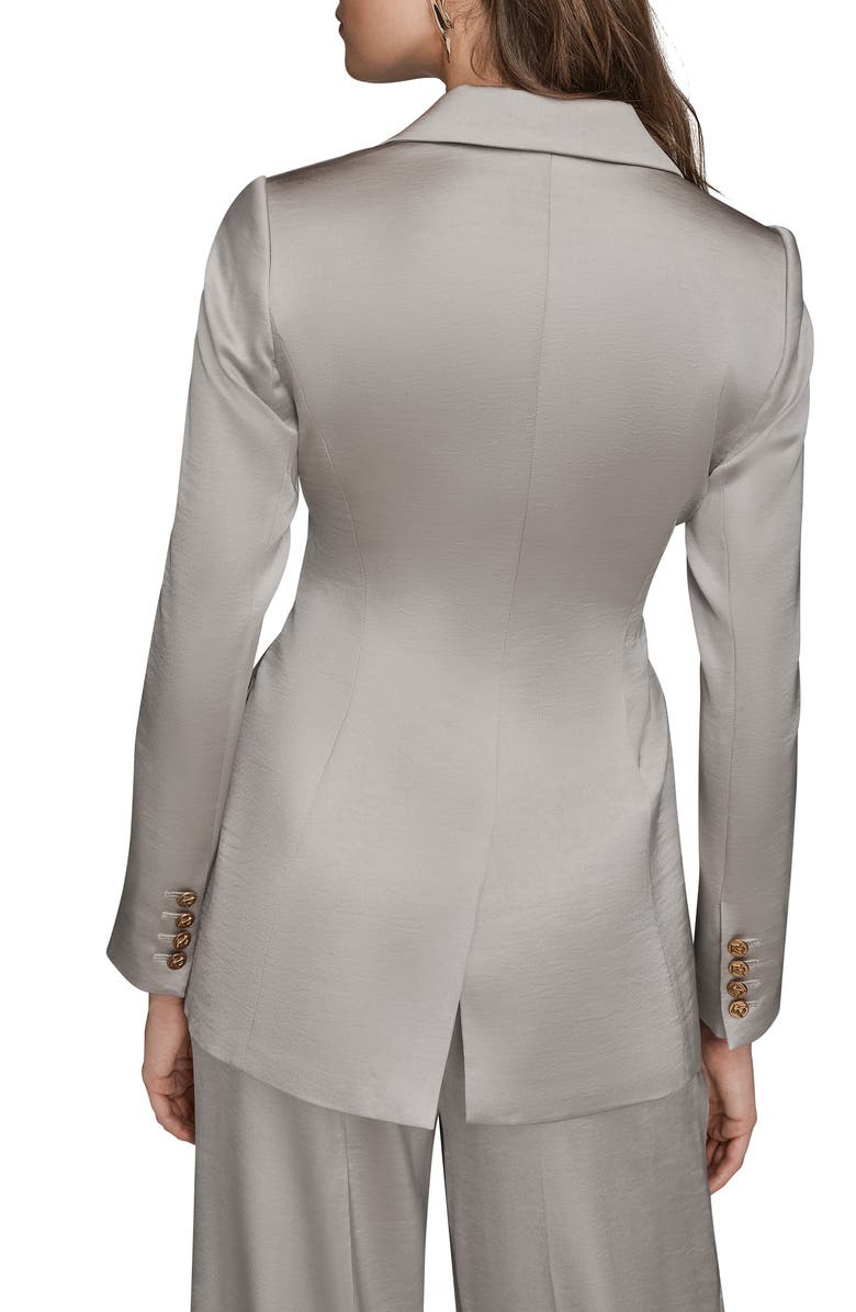 Donna Karan New York Metallic Tie Front Blazer, Alternate, color, Vapor