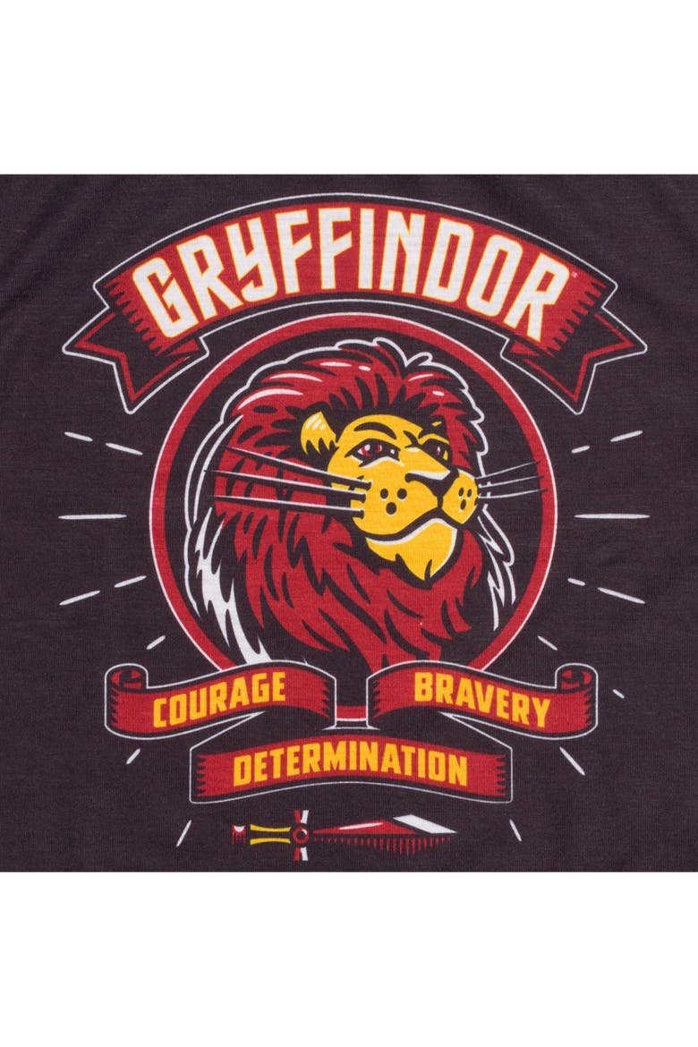 Gryffindor Pajama Shirt and Shorts Set, Alternate, color, Charcoal Red Plaid