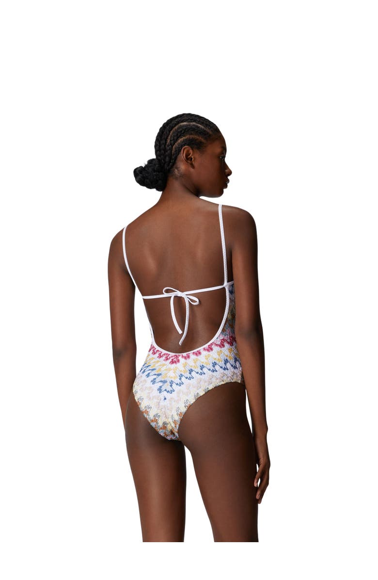 Missoni One-piece Swimsuit In Lamé Viscose Lace, Alternate, color, White Multi