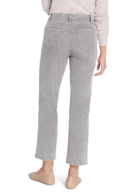 Nic + Zoe Nic+zoe Recess Straight Leg Ankle Knit Jeans In Silver