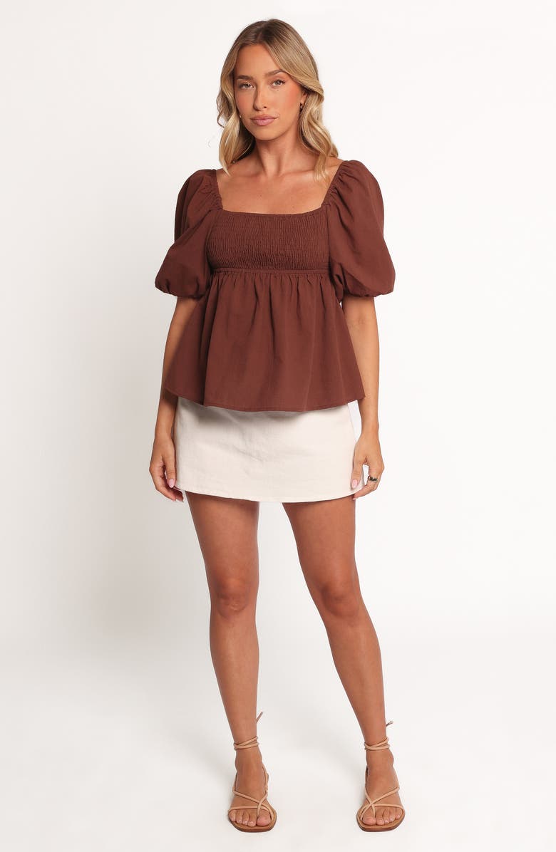 Petal 
Pup Jemima Puff Sleeve Smocked Cotton Babydoll Top, Alternate, color, 