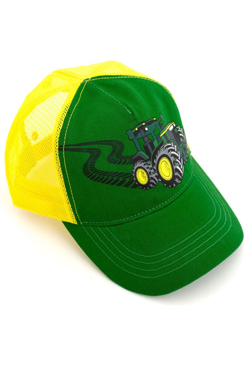 Boys' Snapback Trucker Baseball Cap, Alternate, color, Green Yellow Tractor