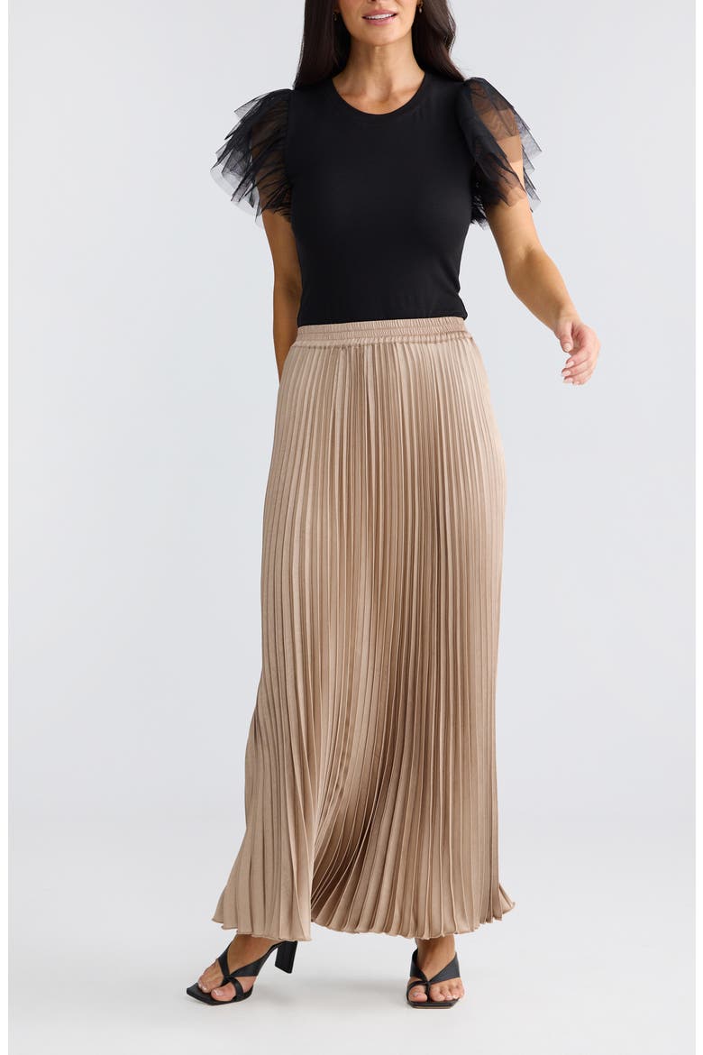 Alias Pleated Maxi Skirt, Alternate, color, SAND