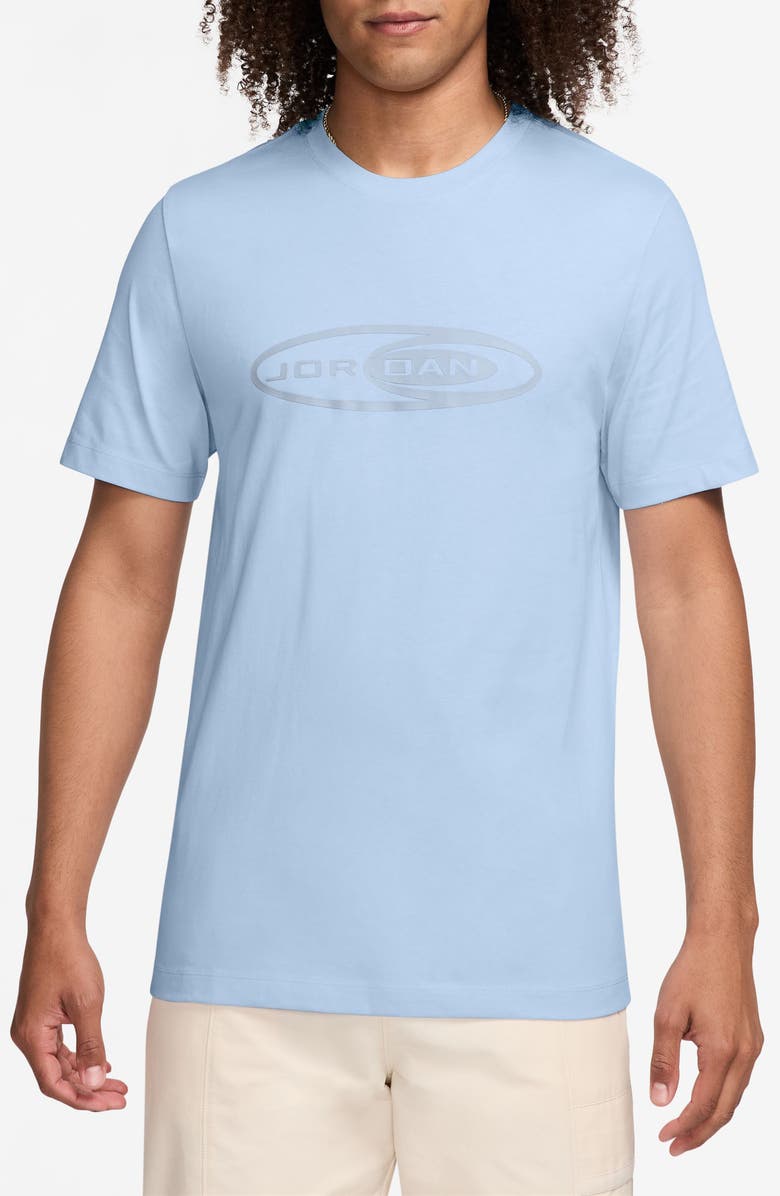 Jordan Flight Essentials Cotton Graphic T-Shirt, Main, color, Hydrogen Blue/ Hydrogen Blue