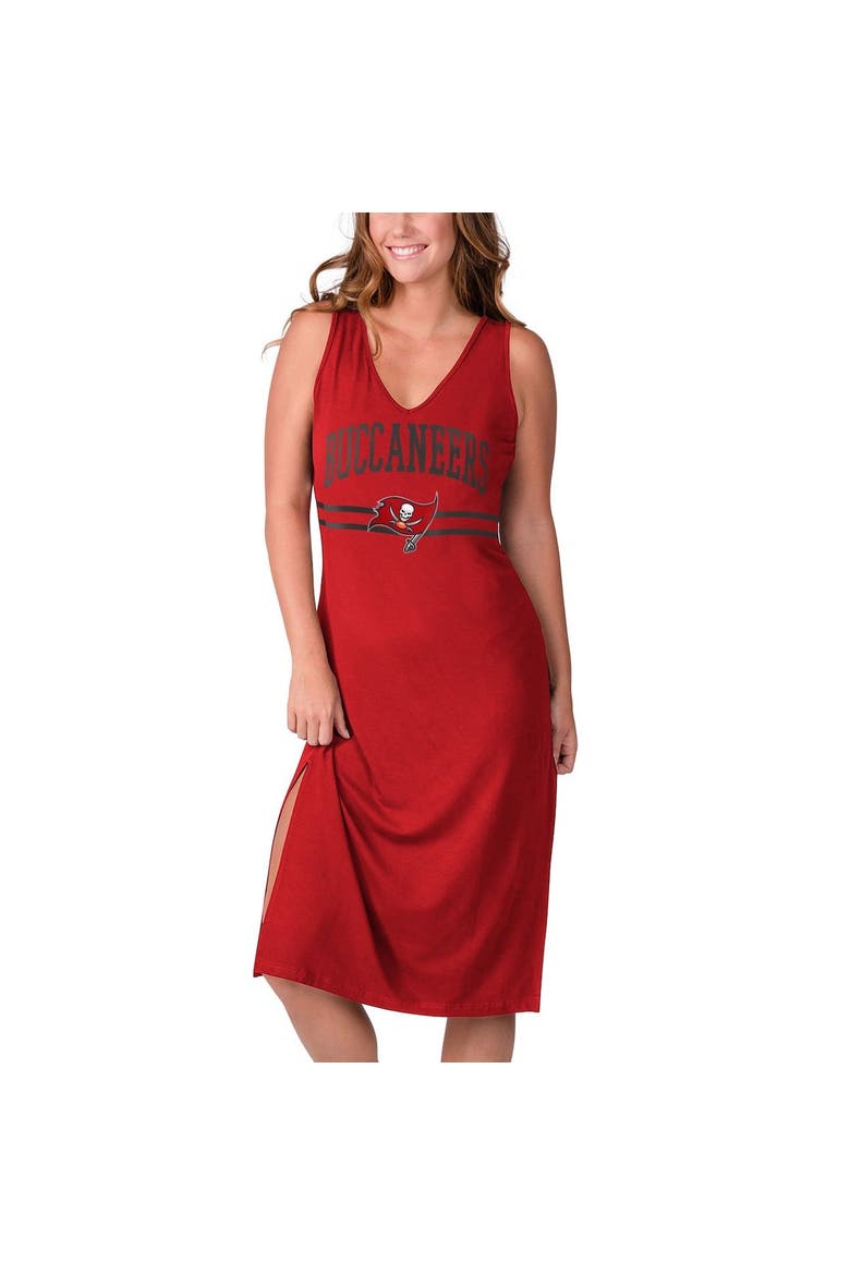 Women's G-III 4Her by Carl Banks Red Tampa Bay Buccaneers Training V-Neck Maxi Dress, Main, color, Red