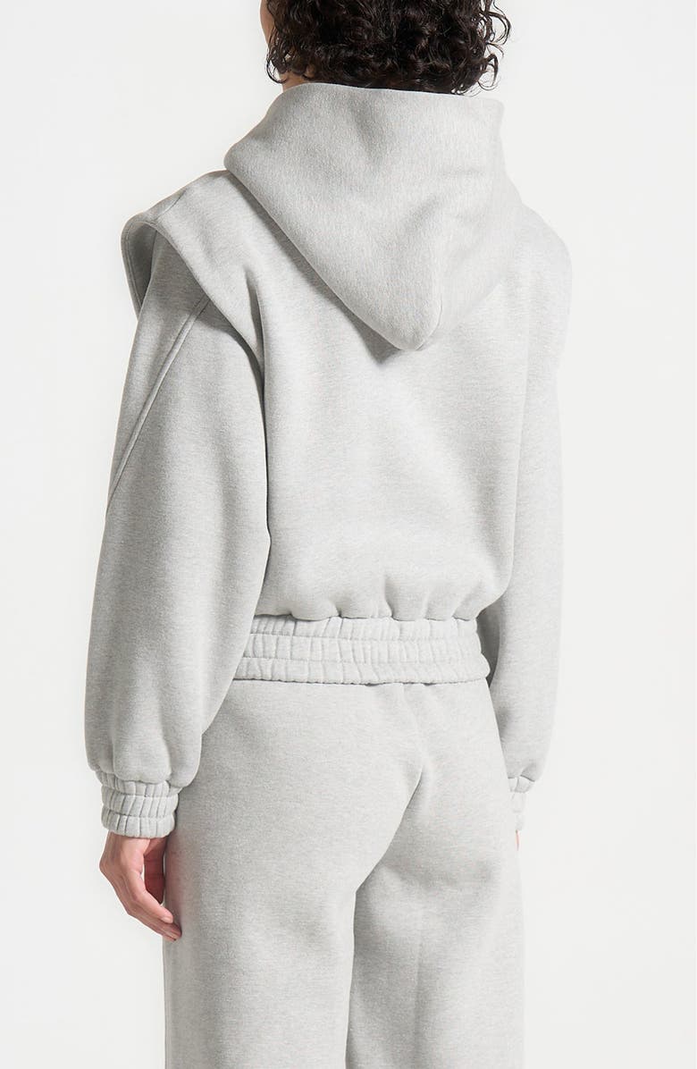 Manière De Voir Louna Wide Shoulder Zip Through Hoodie, Alternate, color, Grey