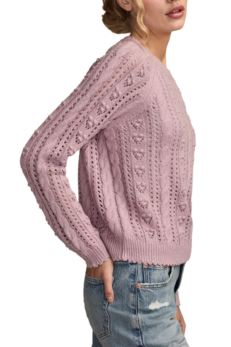Pointelle Sweater, Alternate, color, DAWN PINK
