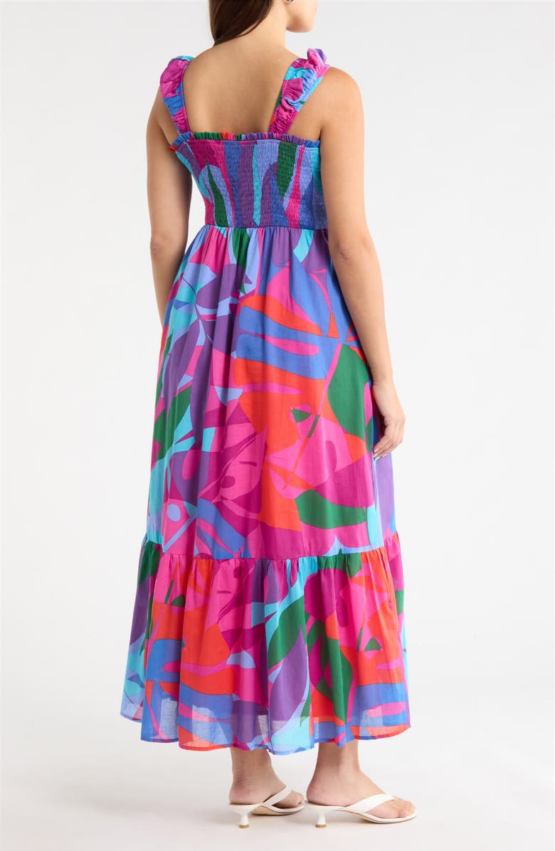 SUGARLIPS Vemmy Abstract Tayla Geo Print Maxi Dress, Alternate, color, Magenta-Blue-Green