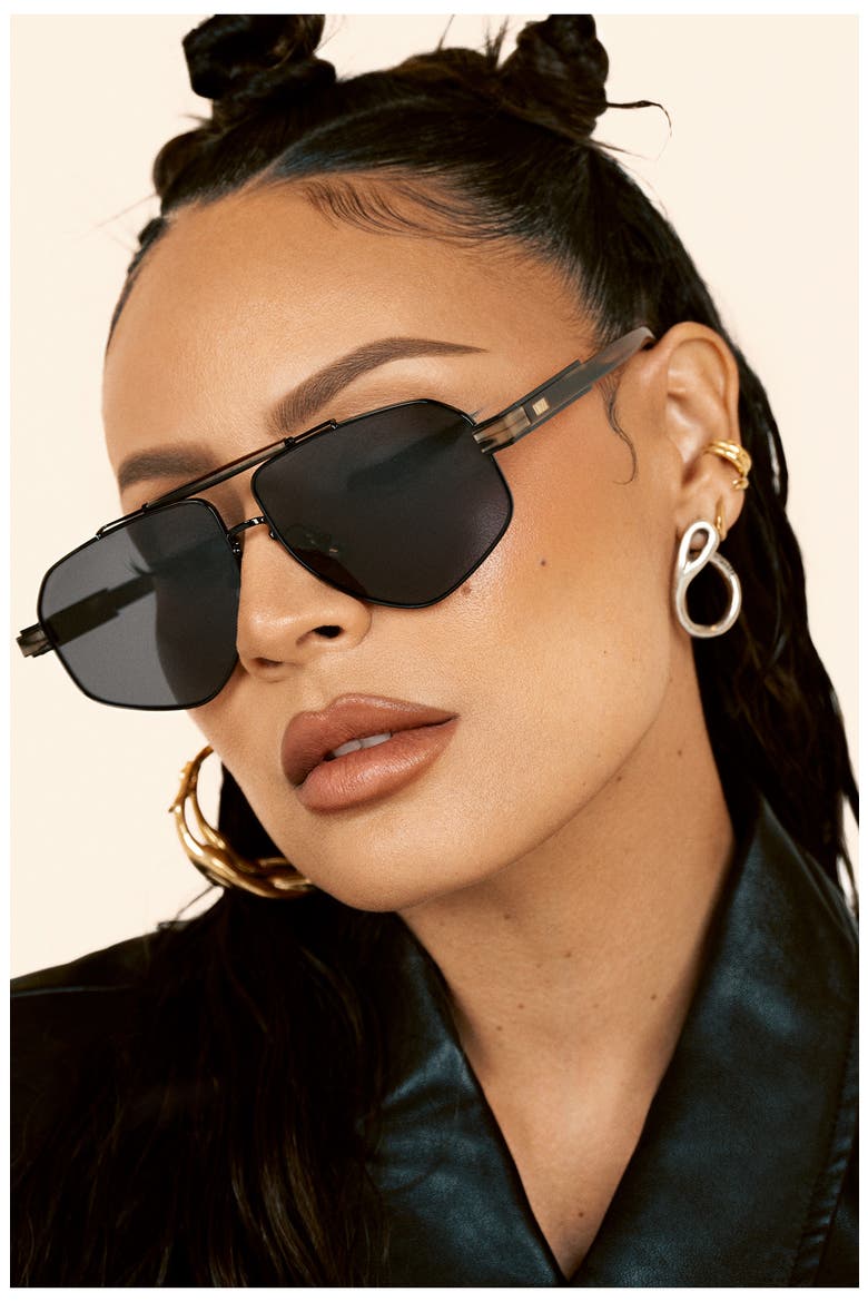 6FT 62mm Oversize Aviator Sunglasses, Alternate, color, ESPRESSO BEAN / SMOKE