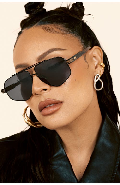 Dezi 6ft 62mm Oversize Aviator Sunglasses In Black
