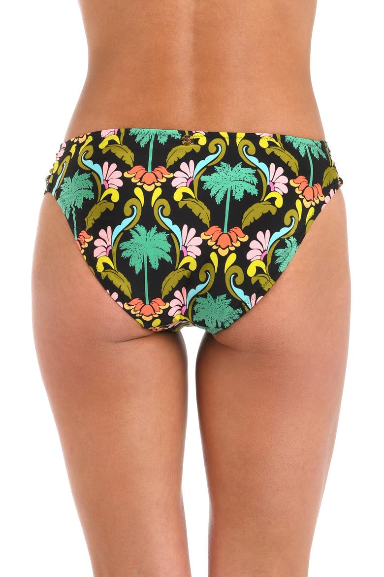 Mirage Shirred Side Bikini Bottoms, Alternate, color, BLACK MULTI
