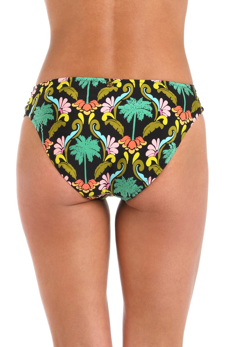 Sunshine 79 Mirage Shirred Side Bikini Bottoms, Alternate, color, Black Multi