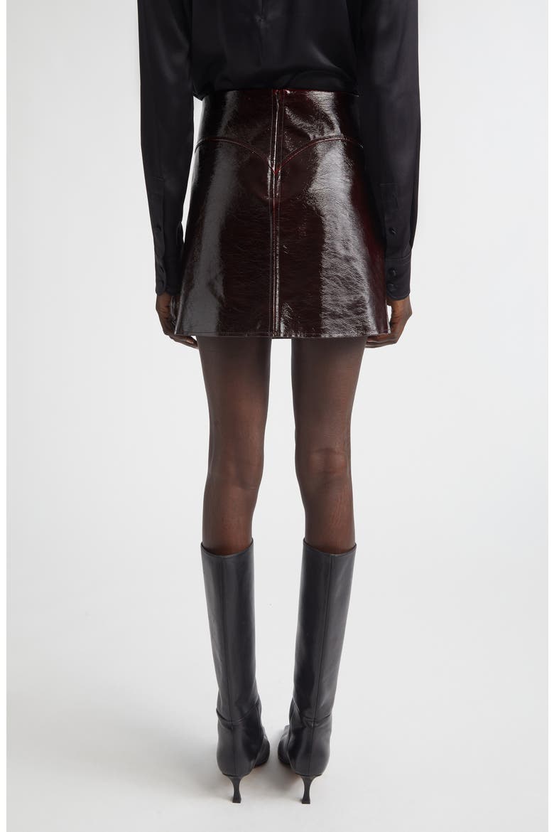 Aksie Faux Leather Miniskirt, Alternate, color, DARK PLUM