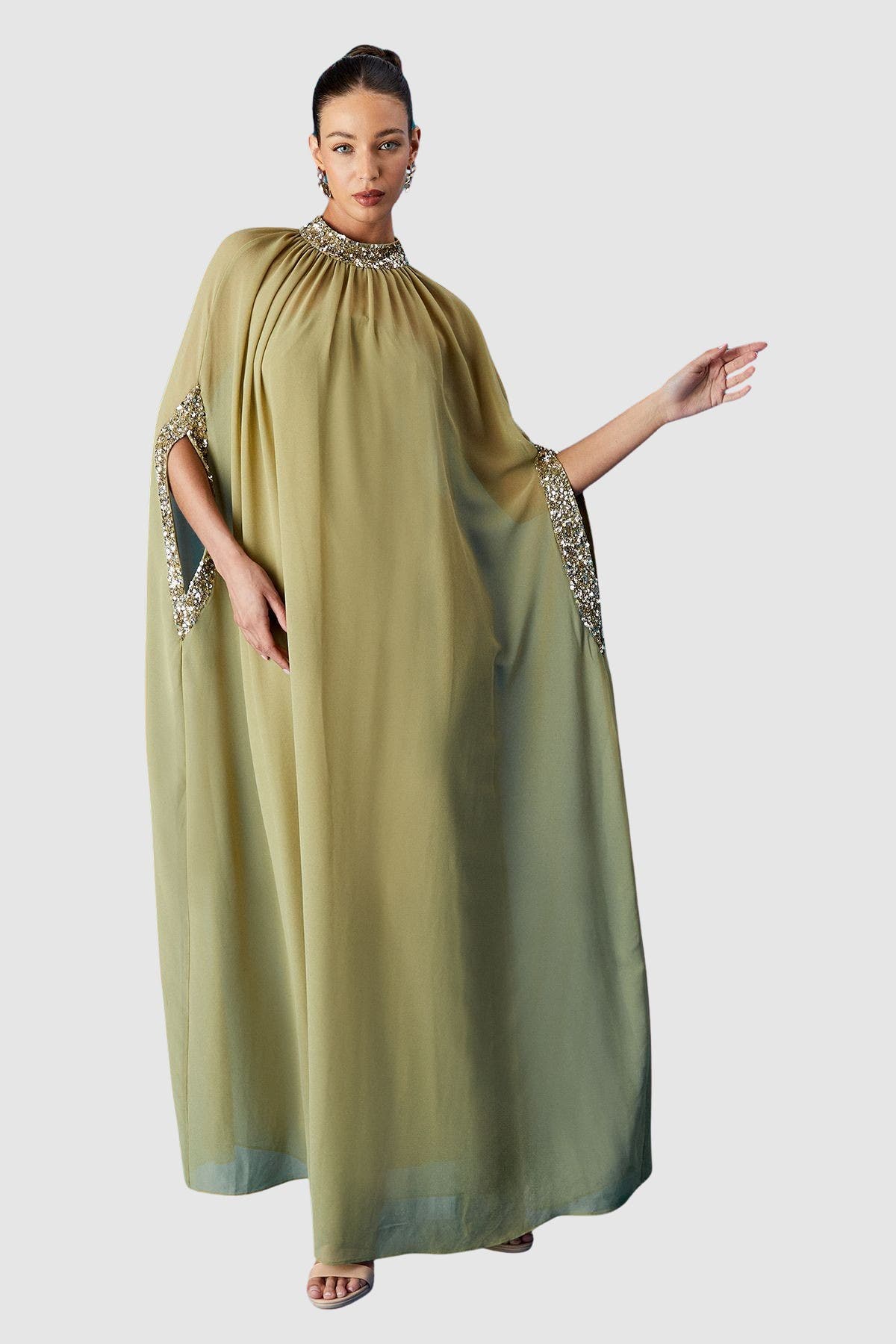 Muse Chiffon Cape Dress