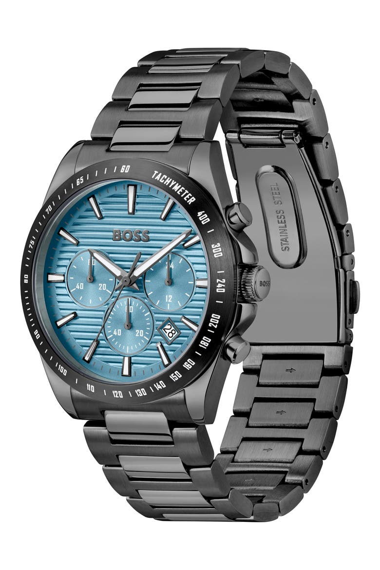 Strike Chronograph Bracelet Watch, 41mm, Alternate, color, TURQUOISE