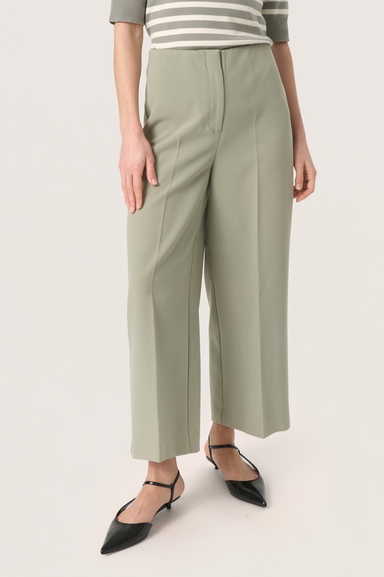 Corinne High-Waisted Culotte Trousers, Main, color, Shadow