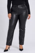 NYDJ Marilyn Straight Leg Faux Leather Pants