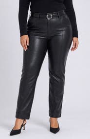 NYDJ Marilyn Straight Leg Faux Leather Pants