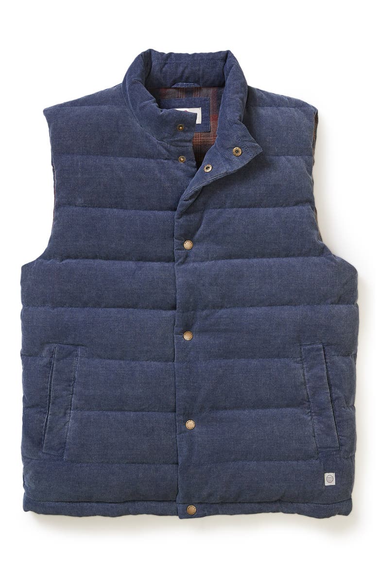 Palisades Quilted Cotton Corduroy Puffer Vest, Alternate, color, WASHED INDIGO